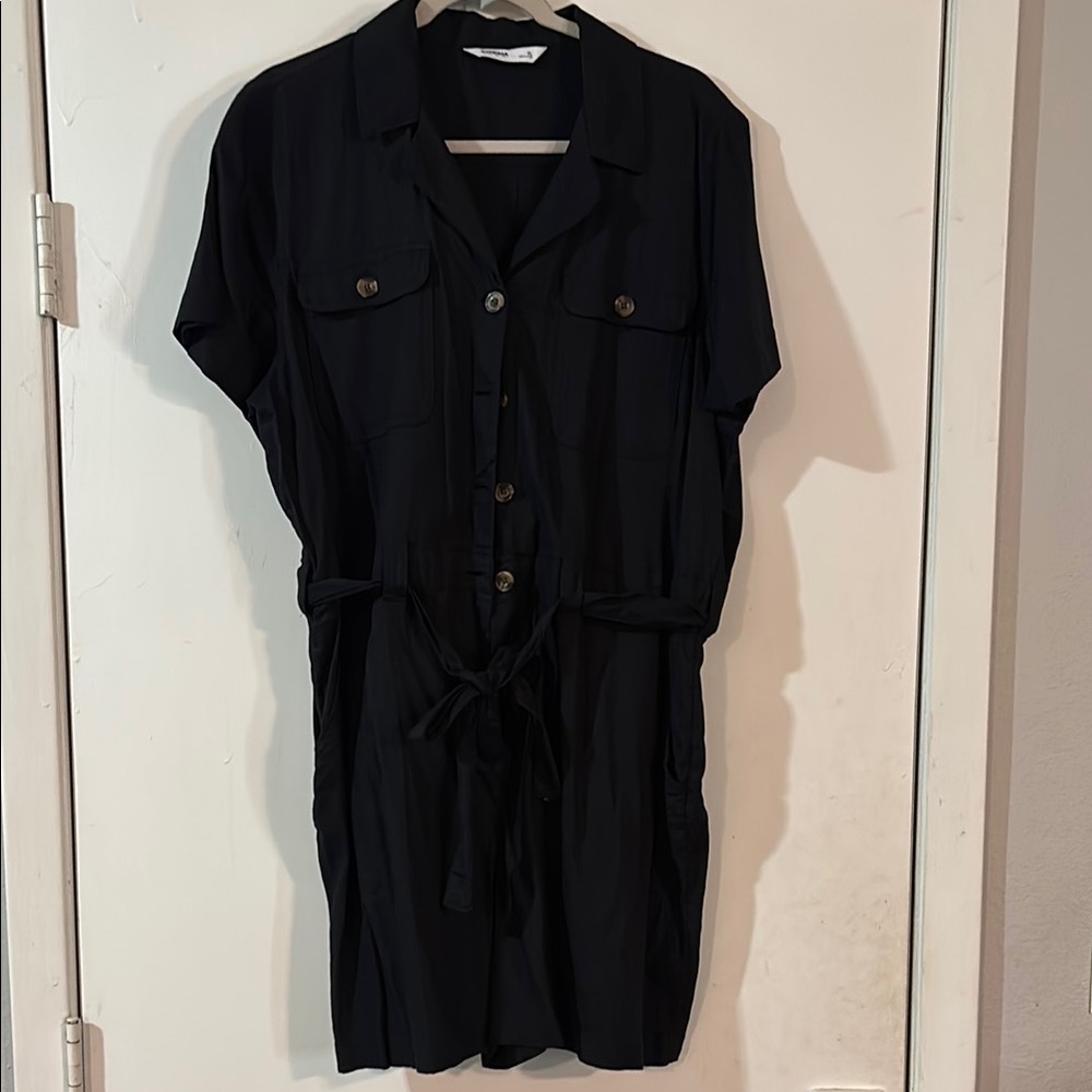 Sonoma Black Button-Down short Jumpsuit